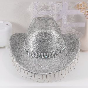 New, still in packaging Silver embellished cowboy hat!